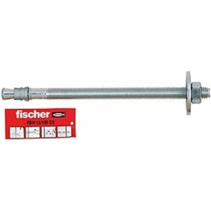 fischer 91567 Bolzen FBN II 12/140 GS E, Unterlegscheibe zur Befestigung von Holzkonstruktionen, lange Gewinde für hohe Tragfähigkeit – Bild 1