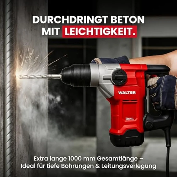 WALTER Bohrerset 3tlg., SDS+, 12, 16 und 24mm, 1000m Länge, Karbonstahl – Bild 6