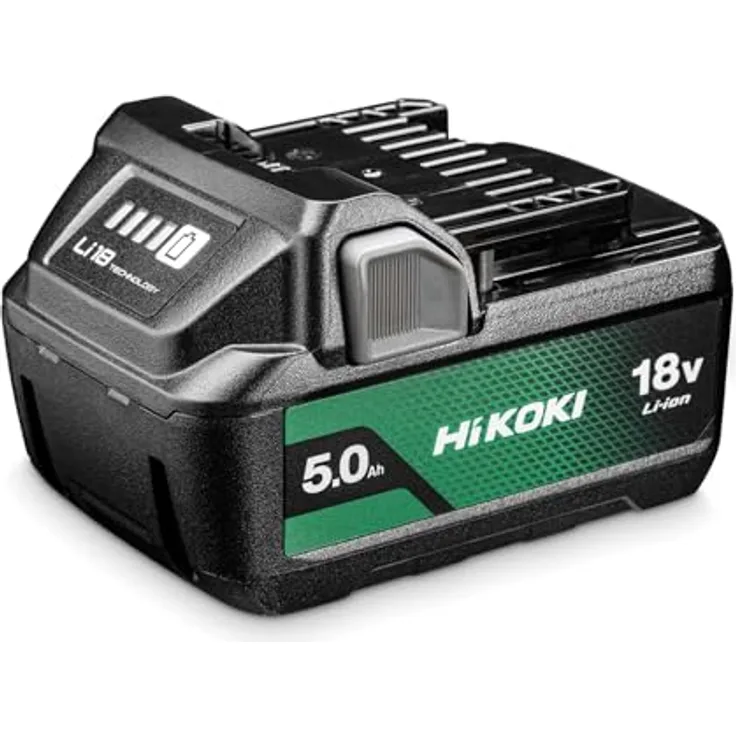 HiKOKI Akku BSL1850MA (18V, 5.0 Ah, Li-Ion, 4-Stufen-LED Ladestandskontrolle) - Werkzeugakku mit hoher Kapazität und zuverlässiger Leistung