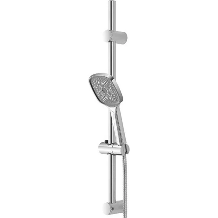 Feridras Duschsystem "Hidra", Duschstange mit verstellbarem Bohrabstand, Monofunktions-Handbrause und 150 cm Edelstahlschlauch, verchromt