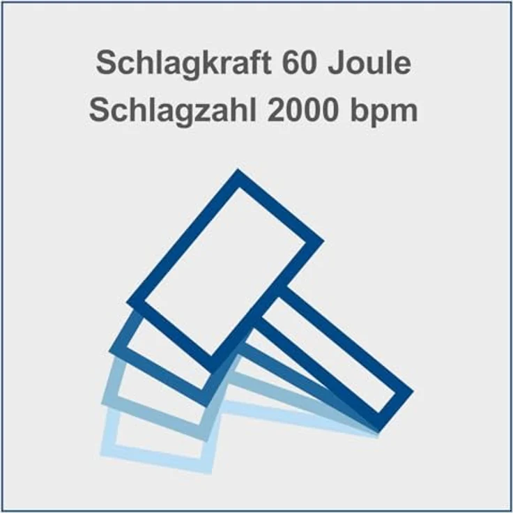 Scheppach AB1900, Abbruchhammer mit 1900 W, 60 J Schlagkraft, 2000 bpm, SDS HEX, Set mit Spitz- und Flachmeißel im Koffer – Bild 2