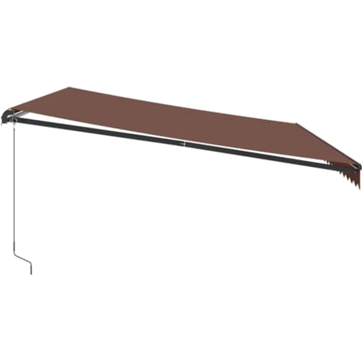 vidaXL Markise Manuell mit LEDs Braun 500x350 cm, UV-beständig, mit integrierter LED-Beleuchtung – Bild 5