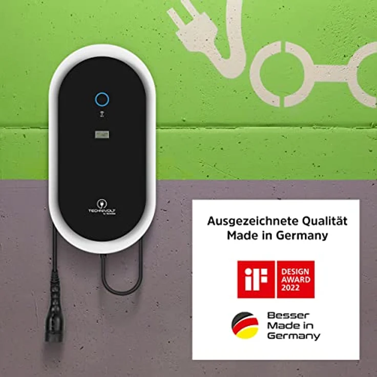 Technivolt 1100 Smart Wallbox 11kW mit 5m Ladekabel, Schwarz-Grau (0000-6301) – Bild 4