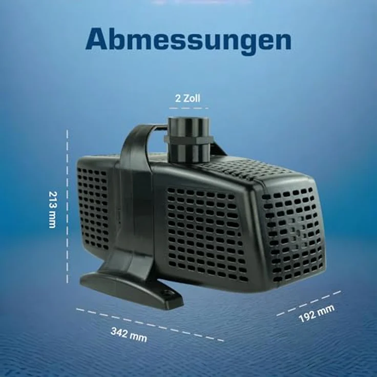 KERRY Teichpumpe 230 V – 20.000 L/H | 10m Kabel | 7,5m Förderhöhe | 420 Watt | Wasserpumpe | Bachlaufpumpe | Wasserspielpumpe | Brunnenpumpe | Tauchpumpe | Springbrunnen-Pumpe – Bild 7