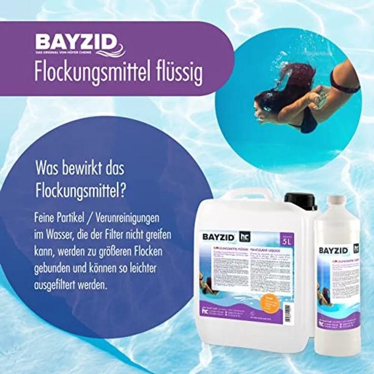 4 x 10 Liter BAYZID Flockungsmittel flüssig für Pools – Bild 3
