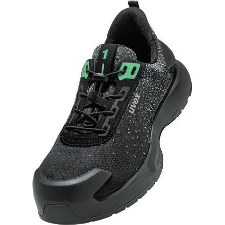 Uvex Sports uvex 1 x-craft Halbschuhe S1 PL 68082, Sicherheitsschuhe in schwarz und grün, Weite 11, Größe 35, mit atmungsaktiver Sohle und Energierückgabe