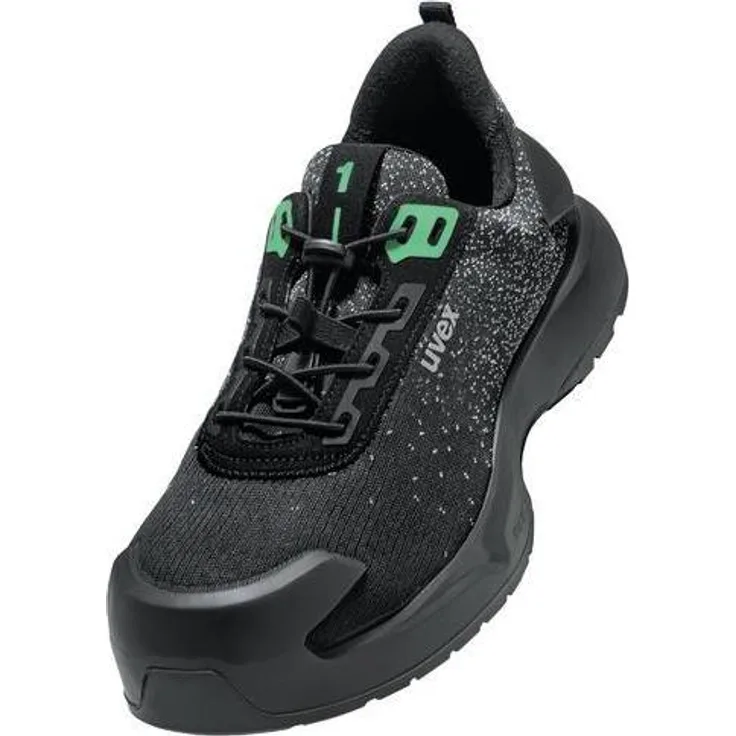 Uvex Sports uvex 1 x-craft Halbschuhe S1 PL 68082, Sicherheitsschuhe in schwarz und grün, Weite 11, Größe 35, mit atmungsaktiver Sohle und Energierückgabe
