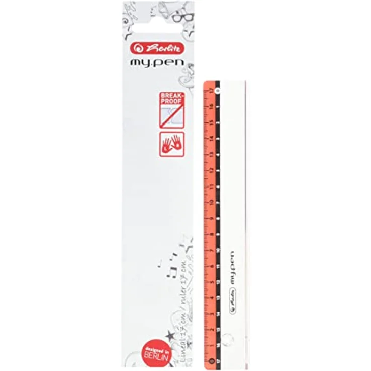 herlitz 11367984 Lineal my.pen, 17 cm, Kunststoff, farbig sortiert (keine Farbauswahl möglich!), 1 Stück – Bild 4