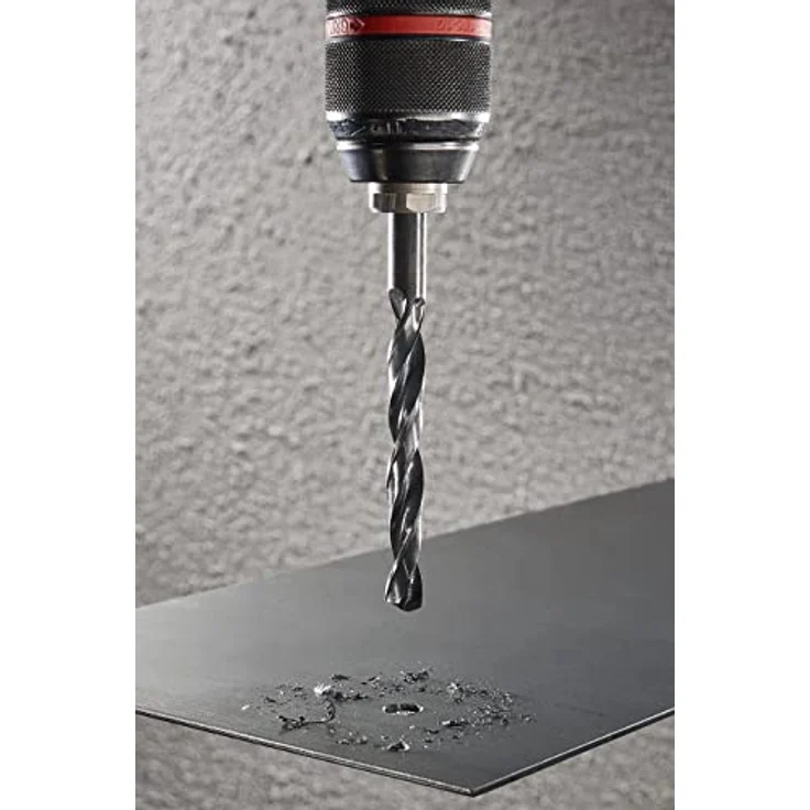 Wolfcraft Spiralbohrer 7514010, HSS Metallbohrer mit 118° Spitzenwinkel und großem Spanleitnut, rundschaft – Bild 3