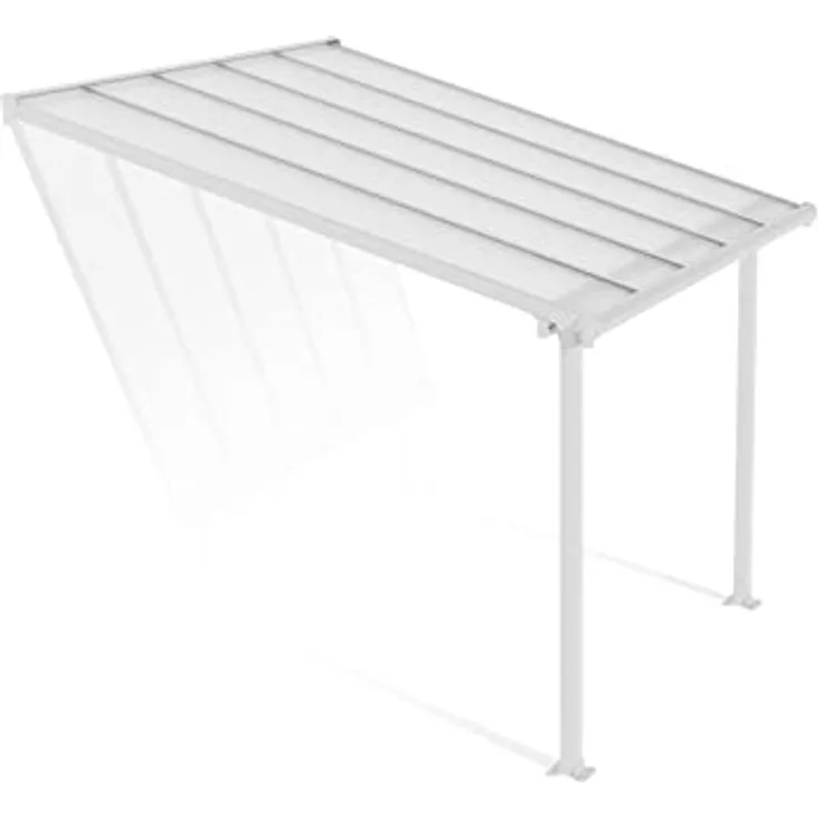 Palram Canopia Olympia Terrassenüberdachung 3x3 - Gestell aus Aluminium & 16 mm Polycarbonat - Ganzjährig nutzbares Terrassendach, Weiß
