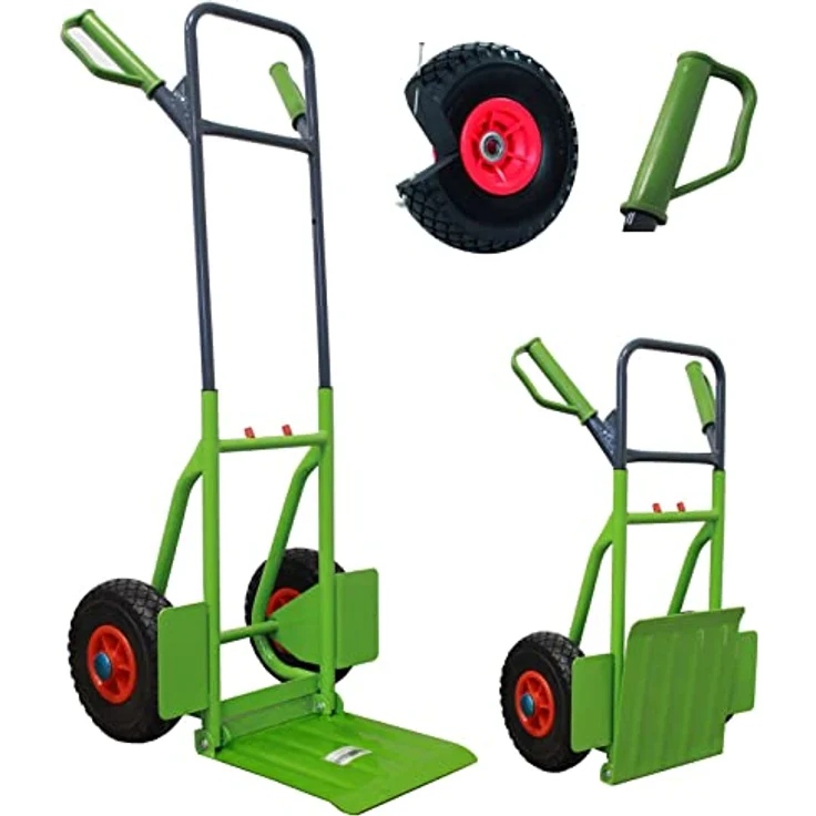 TRUTZHOLM Sackkarre klappbar | 200 kg pannensicher | ergonomische Griffe | Stahlrahmen | Transportkarre Stapelkarre Treppensteiger pannensicher Räder – Bild 1