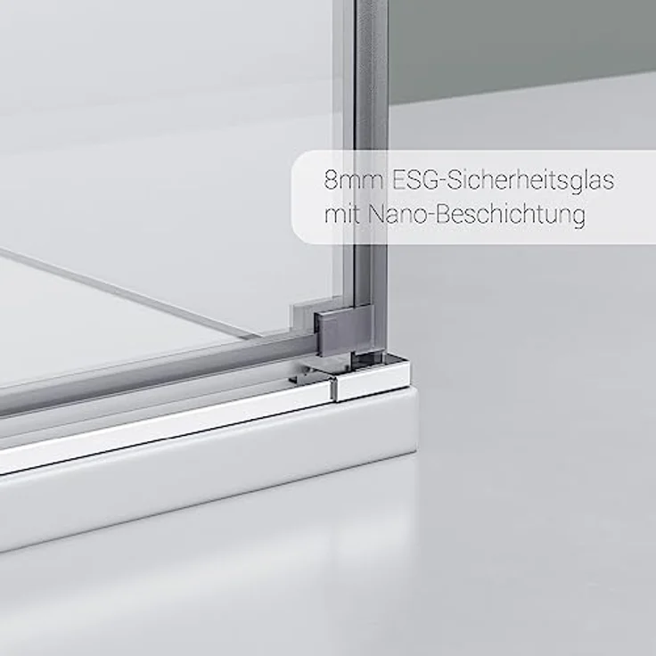 Bernstein Eckdusche DX403, 8 mm Nano Echtglas Duschkabine, Breite wählbar, ESG, 195 cm Höhe, Klarglas – Bild 4