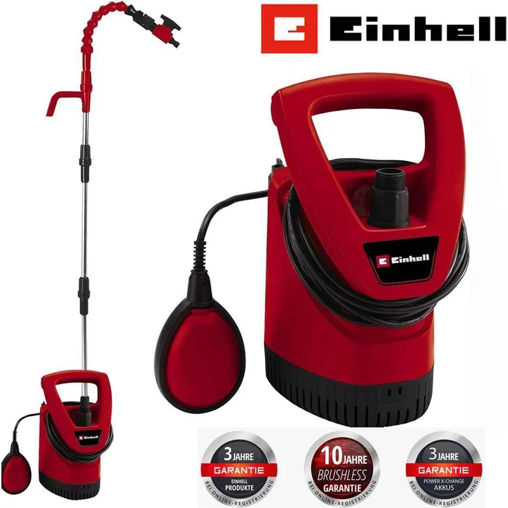 Einhell Regenfasspumpe GE-SP 3546 RB 350 W, Fördermenge 4.6 L/h, Kunststoff-Pumpengehäuse, blau