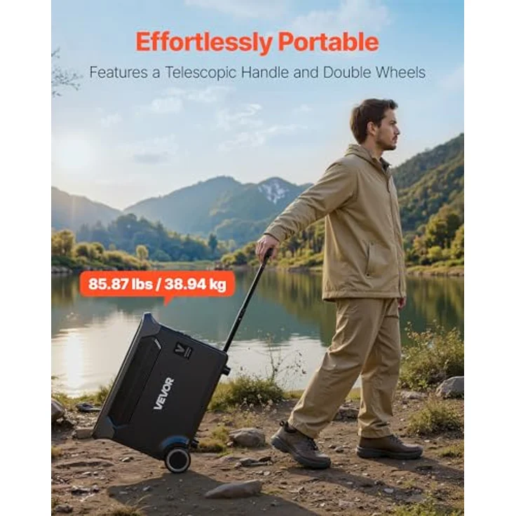 VEVOR Tragbare Powerstation LW3000, 3000W Solargenerator mit 3072Wh LiFePO4 Akku und 13 Ausgangsanschlüssen für Notfälle, Camping und Wohnmobilreisen – Bild 5
