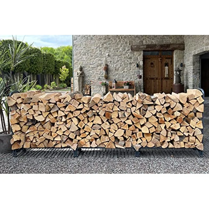 QUICK STAR Metall Kaminholzregal Anthrazit, 272 x 25 x 95 cm, 1,0 m³ / 1,5 SRM Stapelhilfe für alle Holzscheitlängen – Bild 3
