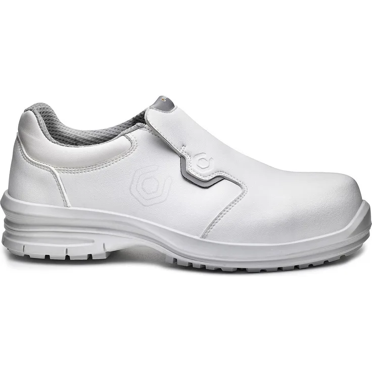 BASE B0962 Sicherheits-Slipper Kuma S2, atmungsaktive, wasserabweisende Arbeitsschuhe mit antibakterieller Auskleidung, metallfreier Zehenschutzkappe, Größe 39, weiß
