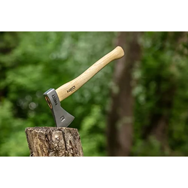 Neo Bushcraft-Axt 400g, robuste Axt mit Eschenholzgriff und Lederhülle – Bild 4