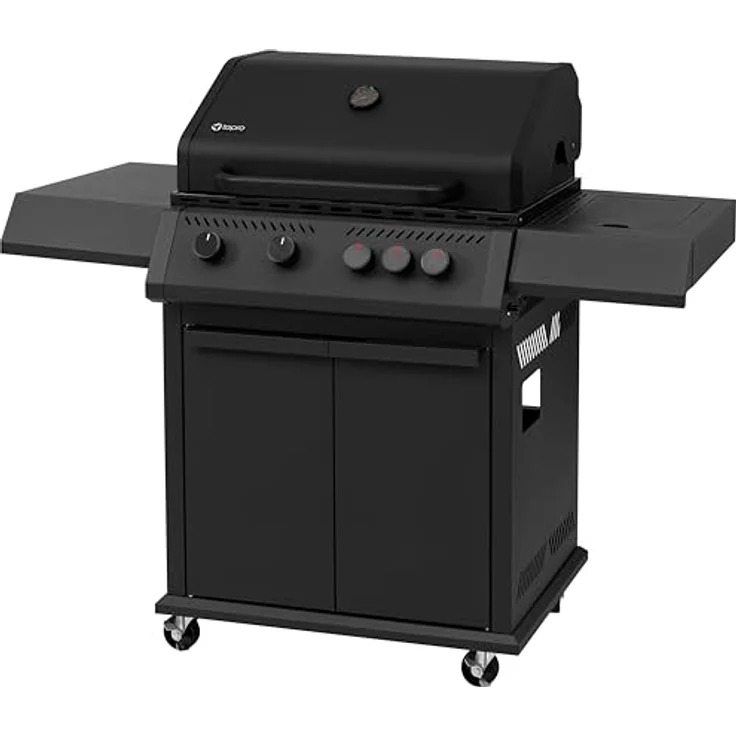 tepro 4+1 Brenner Gasgrill Riverbank, 4 Brenner mit Infrarot Keramik Seitenbrenner, große Grillfläche 70 x 42 cm, doppeltwandiger Deckel mit Thermometer – Bild 1