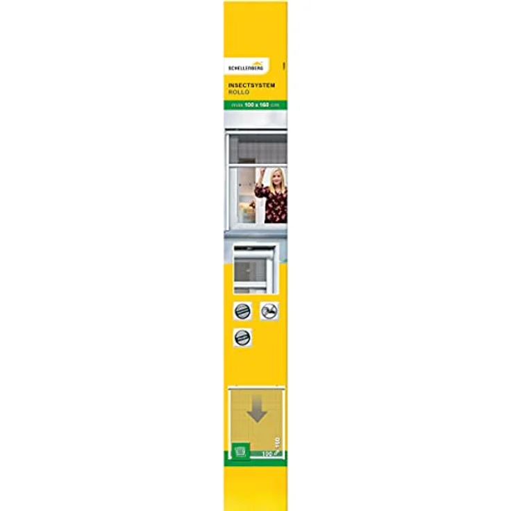Schellenberg Fliegenschutz-Rollo 100 x 160 cm anthrazit/weiß kürzbar, Insektenschutz Rollo mit Fiberglas Gewebe und Bürstendichtung – Bild 6