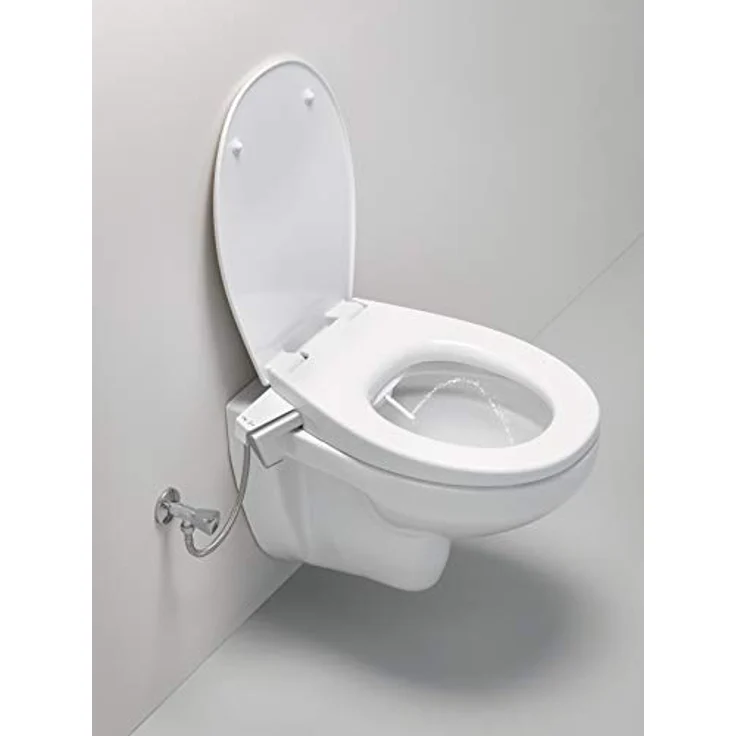 GROHE Bau Keramik Dusch-WC-Aufsatz, Duroplast WC-Sitz mit Absenk-Automatik, 2 Duscharme, Alpinweiß 39648SH0 – Bild 2
