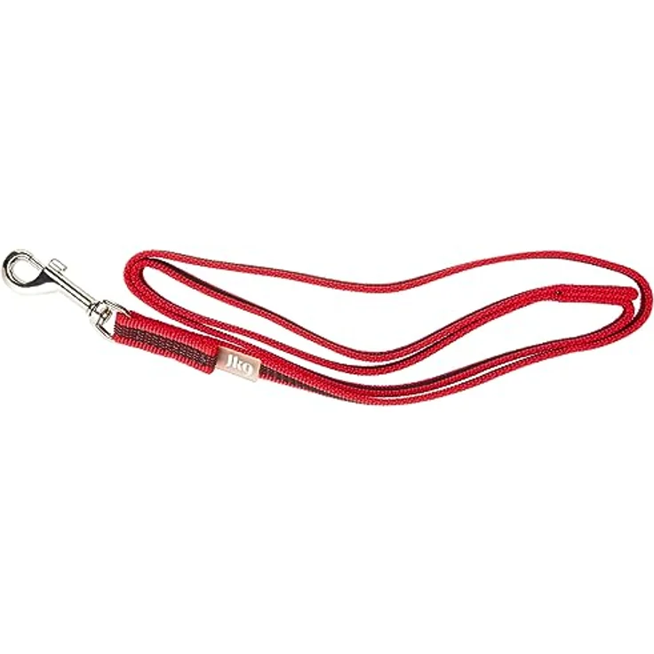 JULIUS K-9 IDC Color & Gray gumierte Leine, 14 mm x 1 m mit Schlaufe, Rot-Grau, strapazierfähiger Textilstoff, verstärkter Haltegriff – Bild 4