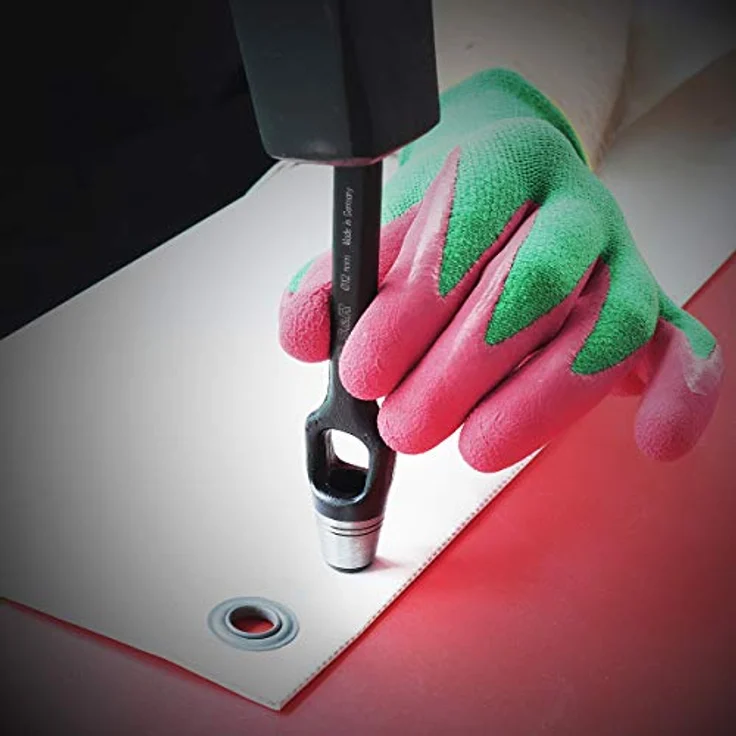 S&R Locheisen-Satz aus CrV-Stahl: Präzisions-Henkellocheisen für Leder, Gummi, Textilien – 2-12 mm Stanzdurchmesser, inkl. sicherer Kunststoffrolltasche – Bild 5