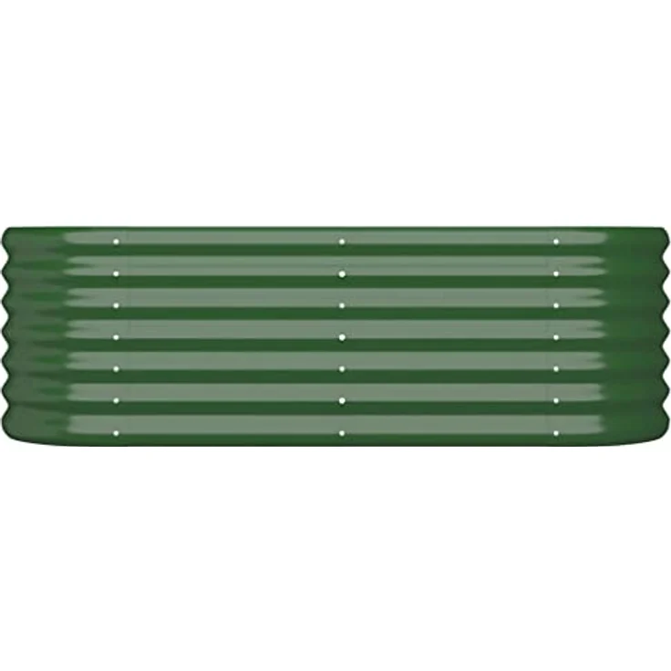 vidaXL Hochbeet Hochbeet Pulverbeschichteter Stahl 114x40x36 cm Grün (1 St) - Wetterbeständiges Pflanzgefäß für Balkon, Terrasse und Garten – Bild 3