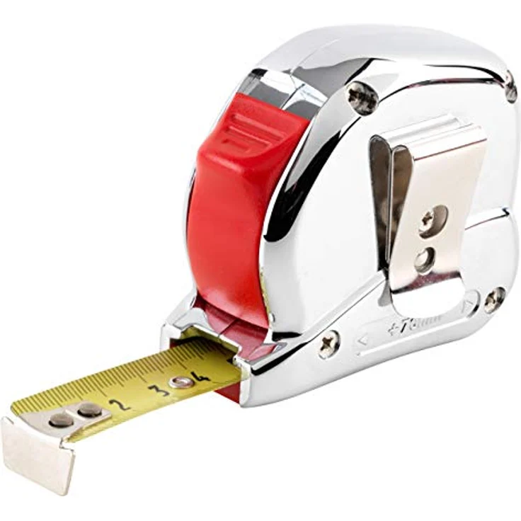 SOLA Bandmaß - TRI-MATIC - 5m - 19mm - Profi-Taschenbandmaß mit Gürtelclip - Stahlband, gelb lackiert mit mm Skala - Genauigkeitsklasse I - Rollmeter mit beweglichem Endhaken - Länge 5m-19mm – Bild 4