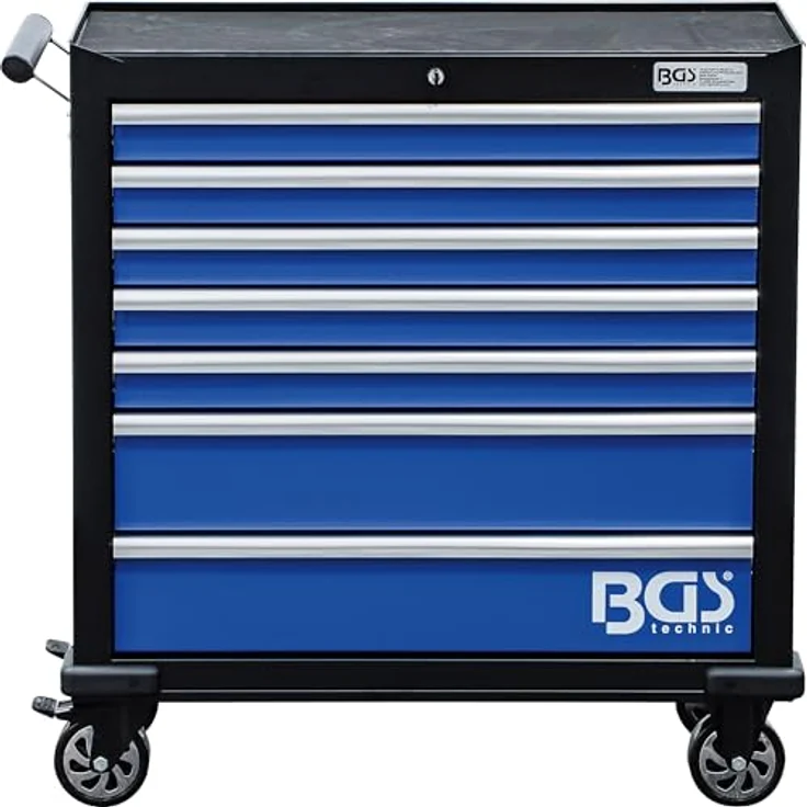 BGS TECHNIC Werkstattwagen XL 7 Schubladen, 301-teiliges Werkzeugset, pulverbeschichtet, extra breit, abschließbar, hochbelastbare Rollen – Bild 9