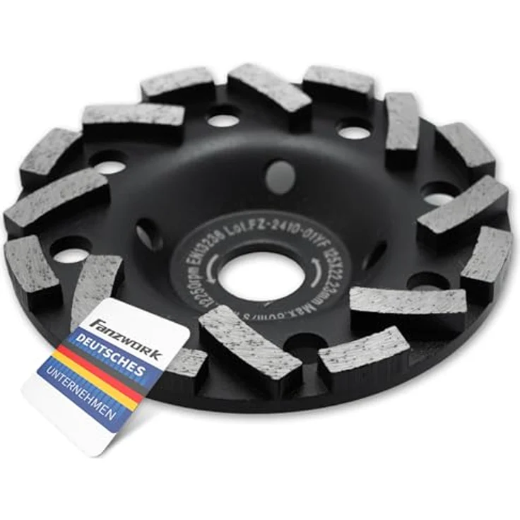 FANZTOOL Premium Diamant-Schleiftopf Abrasiv 125 mm x 22,2 mm Schleifteller Estrich, Asphalt, Putz, abrasive Baustoffe, TURBO-STAUBSAUGUNG-EFFEKT – Bild 2