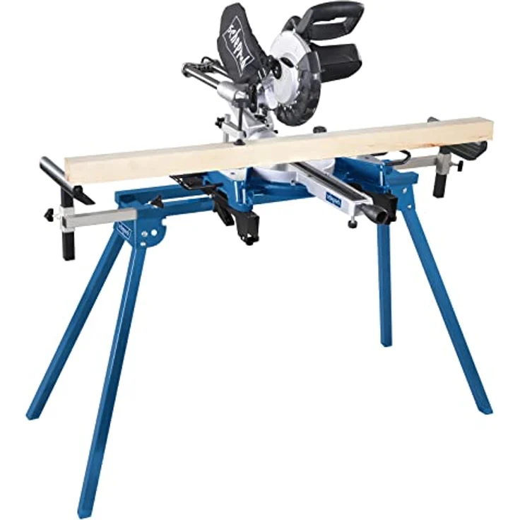 Scheppach 5907107900 Untergestell UMF1550, arbeiten in ergonomischer Höhe, kompakte Leichtbauweise für einfachen Transport, stabile Seitenverlängerung, bis 150 kg, silber-blue – Bild 3