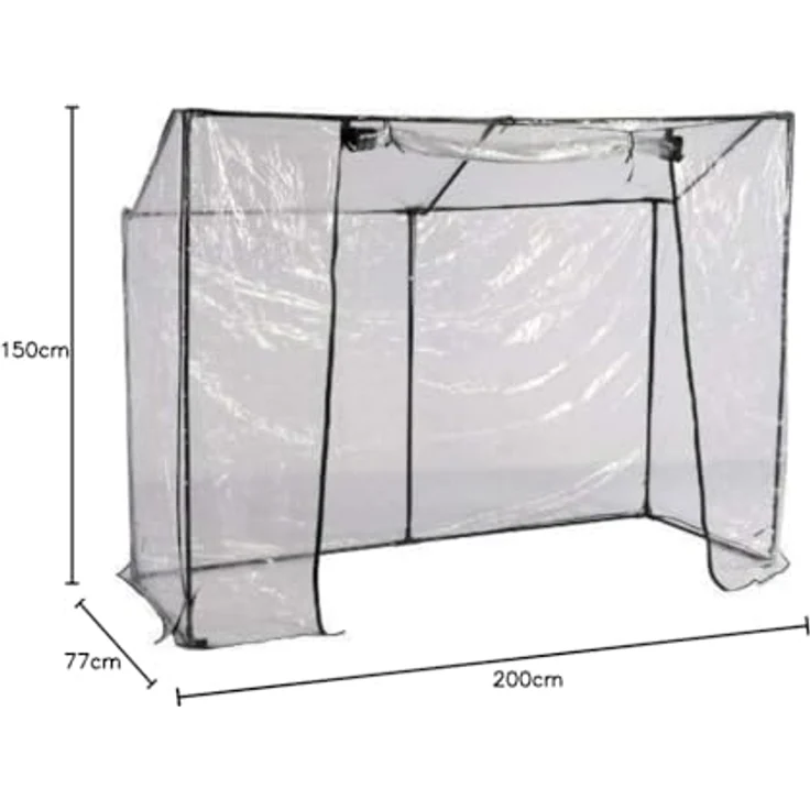 Spetebo Tomatengewächshaus transparent - 200 x 150 cm - Foliengewächshaus für Tomaten - Treibhaus Pflanzen Zelt Gewächshaus mit aufrollbarer Tür – Bild 2