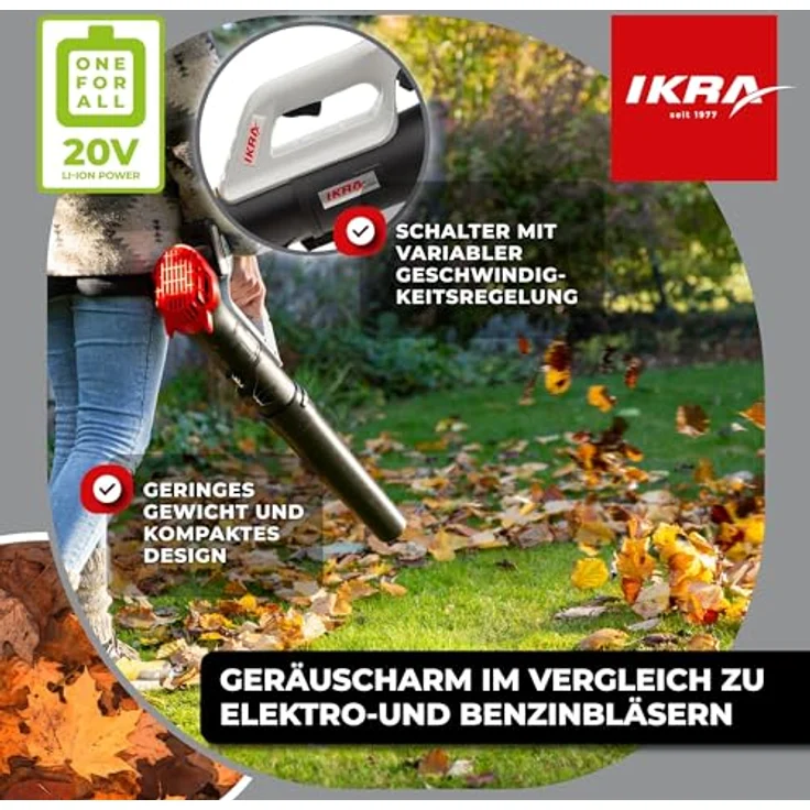IKRA Akku Axial-Laubbläser ICB 20 kompakt leicht ergonomisch – Bild 5