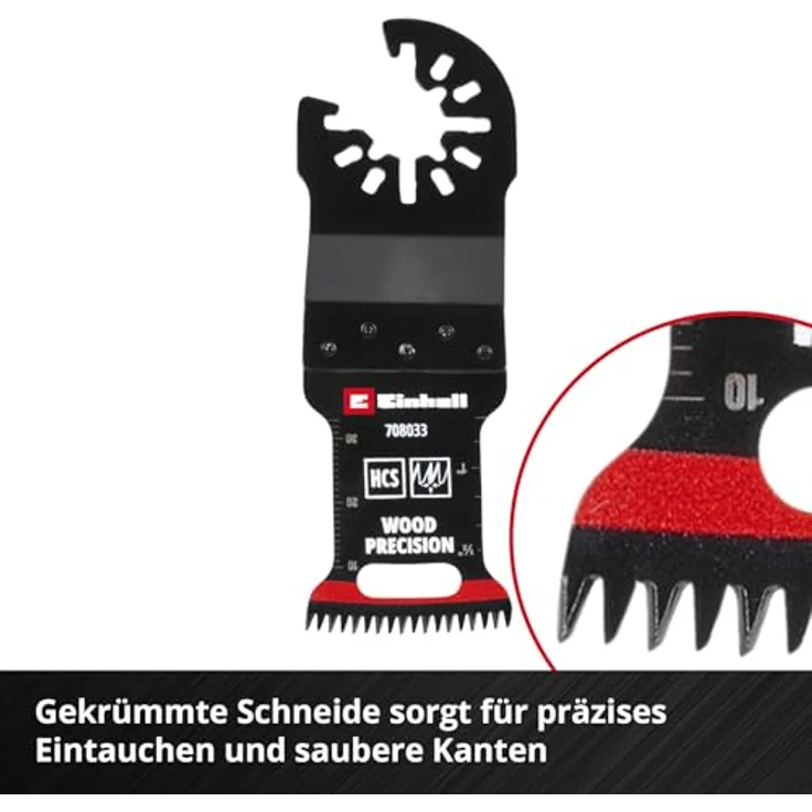 Einhell Tauchsägeblatt aus Kohlenstoffstahl, 32 mm Breite, 40 mm Eintauchtiefe, PTFE-Coating, Japanverzahnung, gekrümmte Schneide, Schnellwechselfunktion – Bild 4