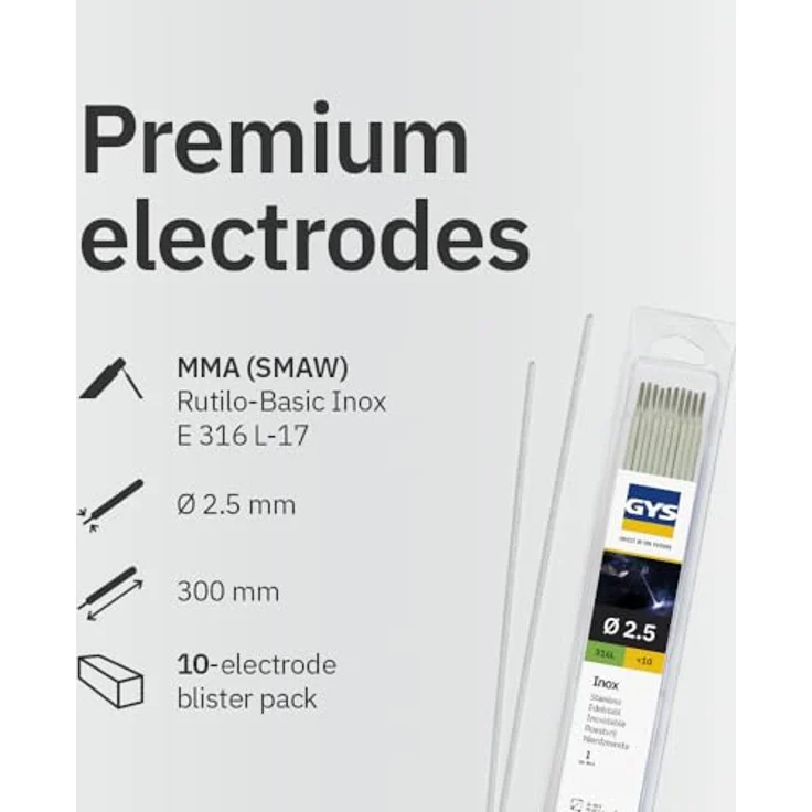 GYS Edelstahl Elektroden 316 L Stablelektroden, Blisterverpackung, 082335 – Bild 3