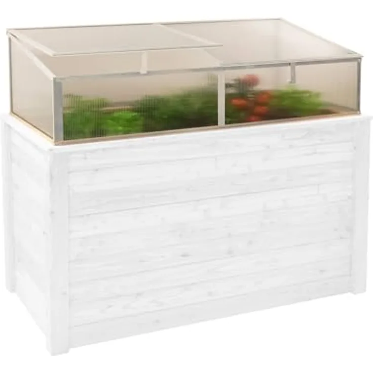 WESTMANN Aluminium Frühbeetaufsatz Genus 170 | Hochbeetabdeckung mit Polycarbonat-Doppelstegpaneelen | Zubehör für Hochbeet Klassik 170 | Silber | 165x85x41 cm