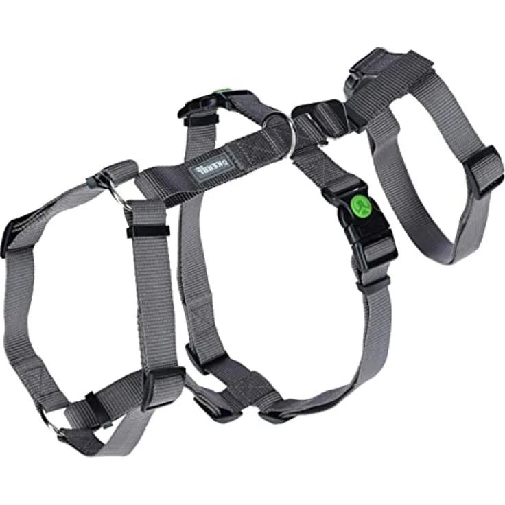 Kerbl Pet Panikgeschirr Miami, grau, ausbruchsicher mit abnehmbarem Taillengurt, 15 mm, 38-52 cm