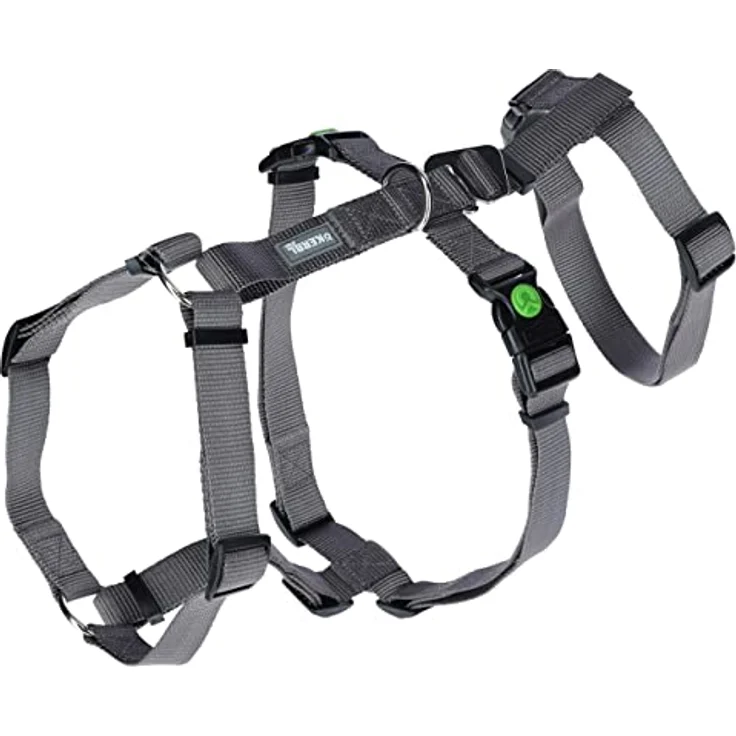 Kerbl Pet Panikgeschirr Miami, grau, ausbruchsicher mit abnehmbarem Taillengurt, 15 mm, 38-52 cm – Bild 1