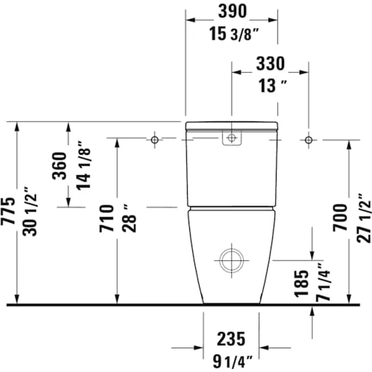 Duravit D-Neo Stand WC für Kombination, Tiefspüler, spülrandlos, 370x580 mm, 200209, Farbe: Weiß - 2002090000 – Bild 11