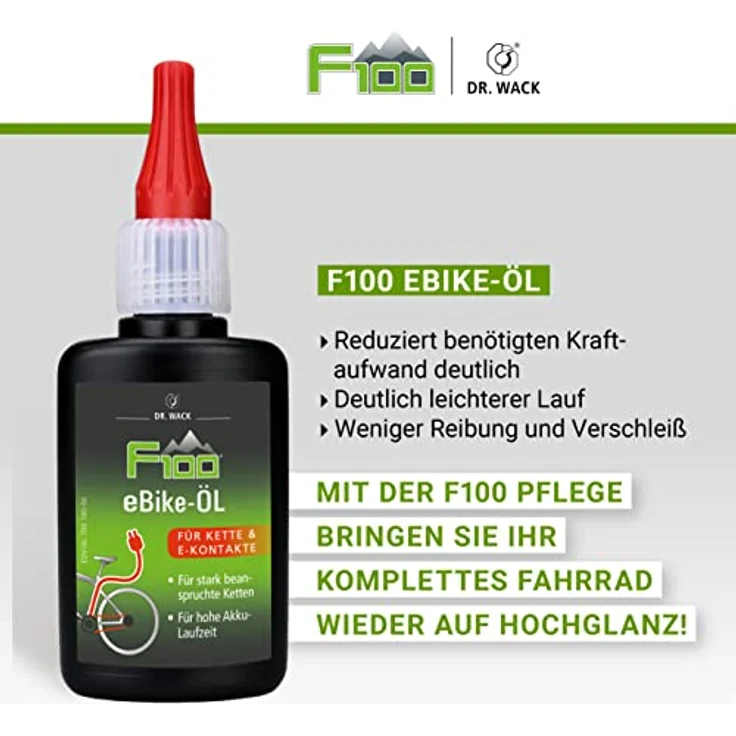 Dr. Wack 2831 - F100 eBike-Öl – Tropfflasche I 50 ml I Premium Fahrrad Ketten- & Kontaktöl für weniger Reibung & Verschleiß I Kettenöl für E-Bike I Hochwertige Fahrradpflege – Made in Germany – Bild 4