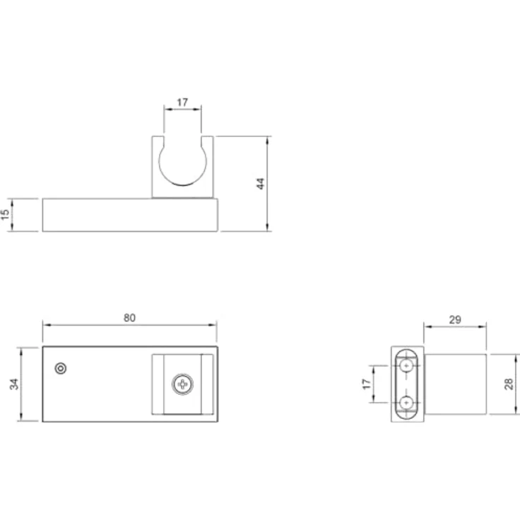 Villeroy & Boch Universal Showers Handbrausehalter aus robustem Messing, eckig, Chrom – Bild 5
