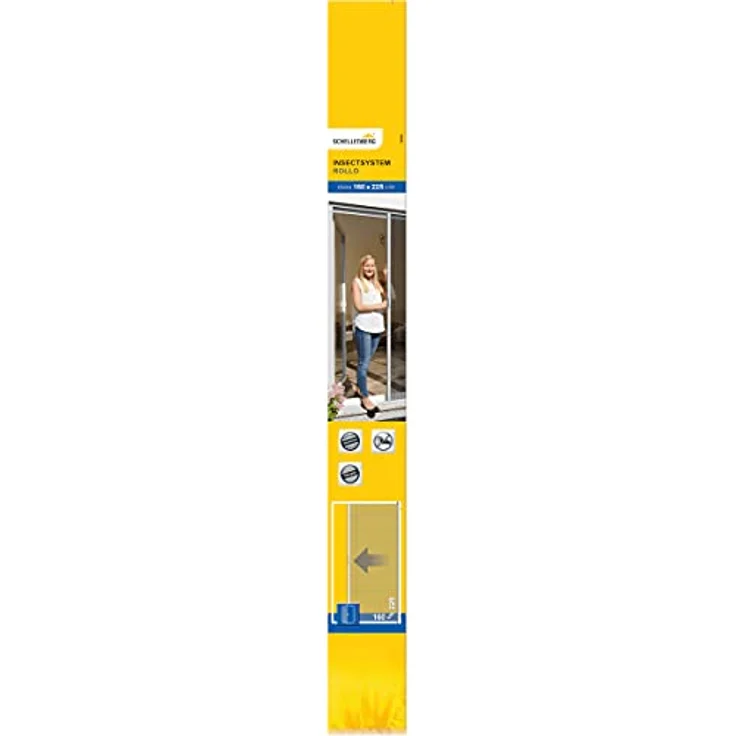 Schellenberg 70896 Balkontür Rollo, Insektenschutzrollo Tür, Fiberglasgewebe, individuell kürzbar, 160 x 225 cm, Weiß – Bild 4