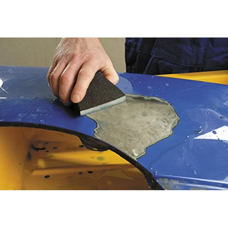 kwb 3-tlg. Schleifschwamm-Set mit feiner, mittlerer & grober Körnung für Holz und Metall – Schleif-Papier trocken und nass einsetzbar – Bild 4