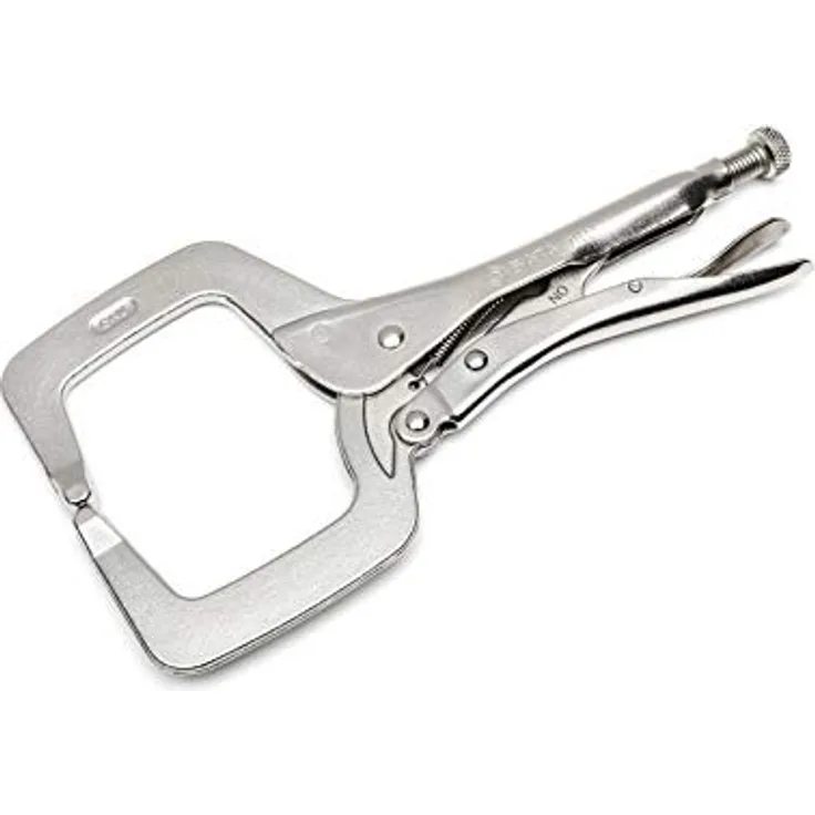 SATA ST71601SC 27,9 cm C-Klemmen-Arretierzange mit regulären Spitzen, vernickeltem Stahlkörper und schmalem Profil für enge Bereiche