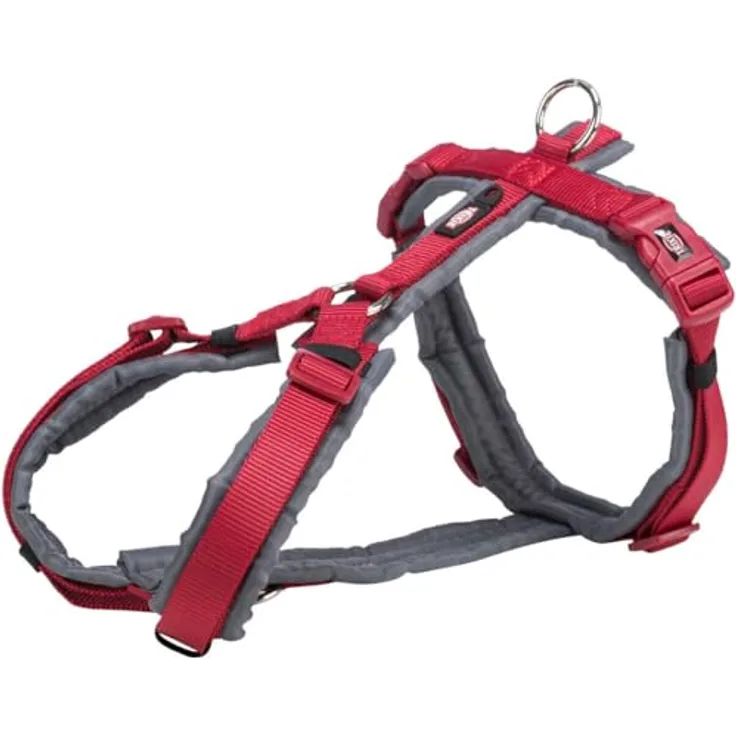 Trixie Premium Trekking Hundegeschirr und Leine, rot XL (Halsband + Leine)
