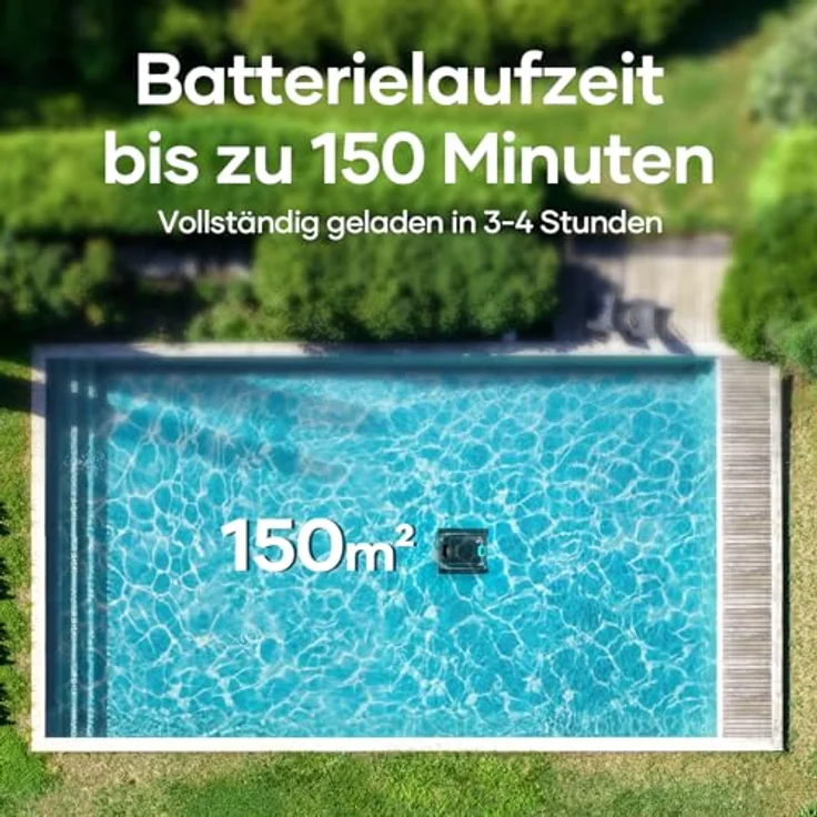 AIPER Scuba S1 Kabelloser Poolroboter, Intelligente WavePath Navigation 2.0 mit Periodischer Reinigung, Wandklettern, 150 Minuten Batterielaufzeit, Poolsauger für Bodeneingelassene Pools bis zu 150㎡ – Bild 5