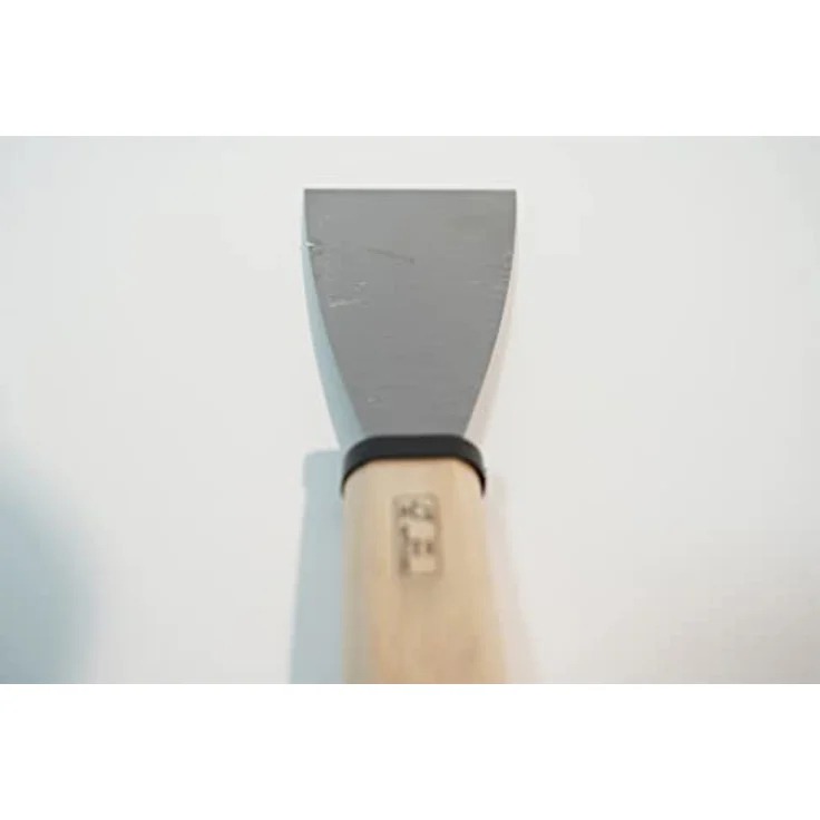 A.S. Création Malerspachtel mit Holzgriff Gipser-Spachtel aus Edelstahl zum Tapeten entfernen und Renovieren silberfarben 6 cm breit 909010 – Bild 5