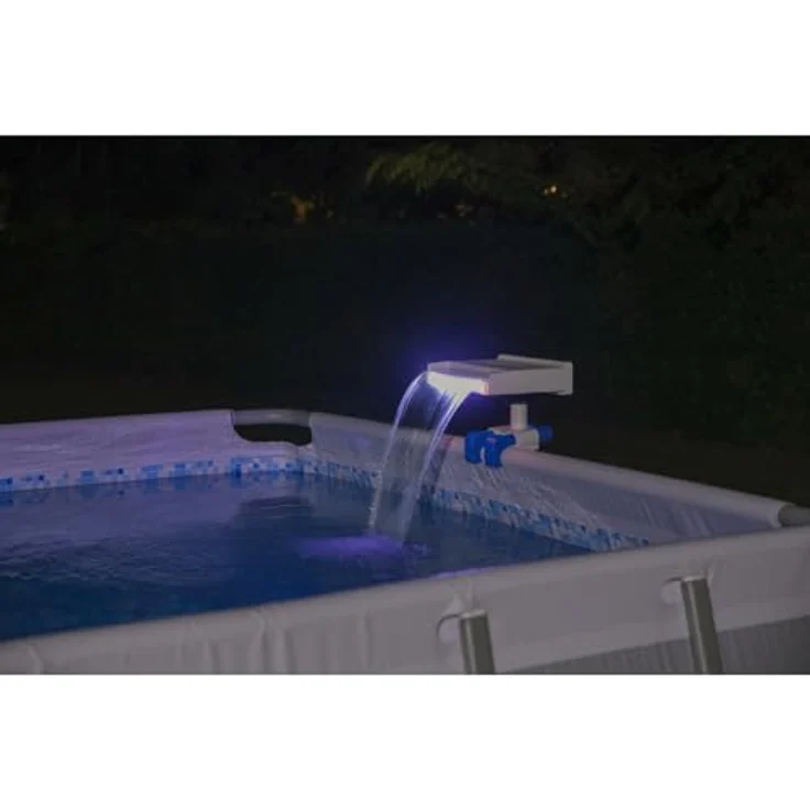 Bestway LED-Wasserfall für Stahlrahmenpools, mit 8 Beleuchtungsmodi, IP67 wasserdicht, Betrieb mit 3 AA-Batterien, automatischer Abschaltfunktion – Bild 8