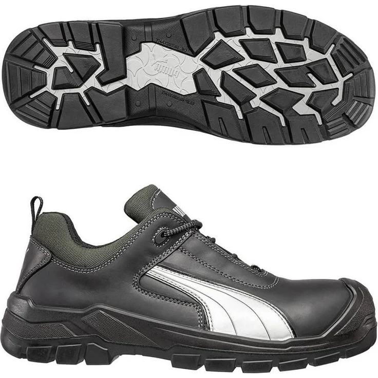 PUMA Safety Cascades Low S3 HRO SRC Sicherheitsschuh Schwarz Grau, Fiberglaskappe, CORDURA, Ever.Flex – Bild 1