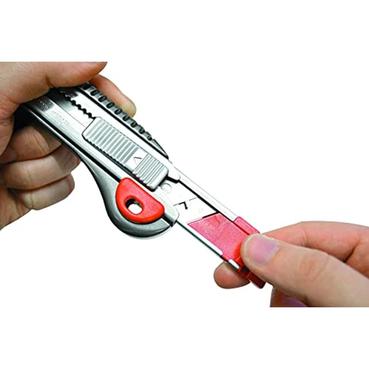 Cuttermesser Länge 157mm Breite 18mm Ganzmetall Drucktaste inkl.2 Klingen - 489646 – Bild 6